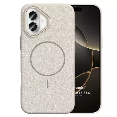 Microsonic Apple iPhone 16 Kılıf MagLeather Pro Bej