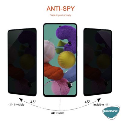 Microsonic Samsung Galaxy M31s Invisible Privacy Kavisli Ekran Koruyucu Siyah