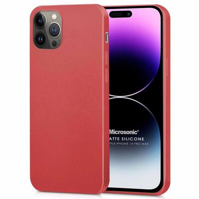 Microsonic Apple iPhone 14 Pro Max Kılıf Matte Silicone Kırmızı