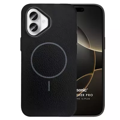 Microsonic Apple iPhone 16 Plus Kılıf MagLeather Pro Siyah
