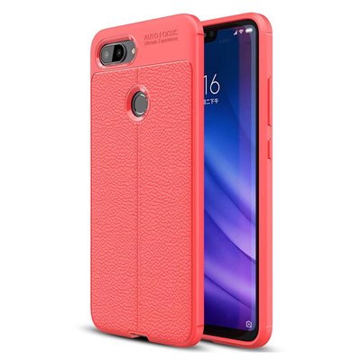 Microsonic Xiaomi Mi 8 Lite Kılıf Deri Dokulu Silikon Kırmızı