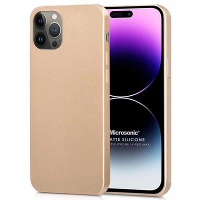 Microsonic Apple iPhone 14 Pro Max Kılıf Matte Silicone Gold