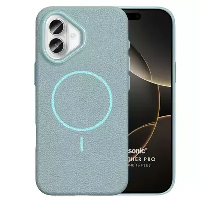 Microsonic Apple iPhone 16 Plus Kılıf MagLeather Pro Mavi