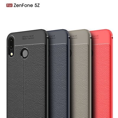 Microsonic Asus Zenfone 5 ZE620KL Kılıf Deri Dokulu Silikon Gri