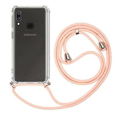 Microsonic Samsung Galaxy A10s Kılıf Neck Lanyard Rose Gold