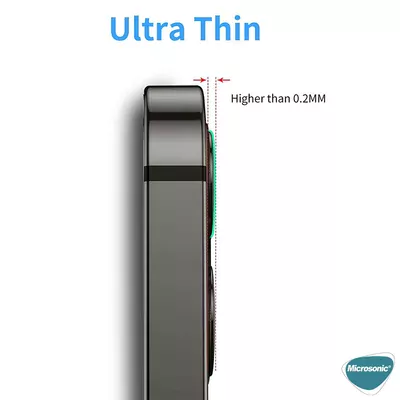 Microsonic Apple iPhone 15 Plus Tekli Kamera Lens Koruma Camı Siyah