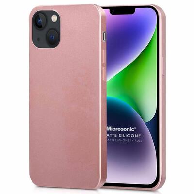 Microsonic Apple iPhone 14 Plus Kılıf Matte Silicone Rose Gold