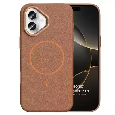 Microsonic Apple iPhone 16 Plus Kılıf MagLeather Pro Kahverengi