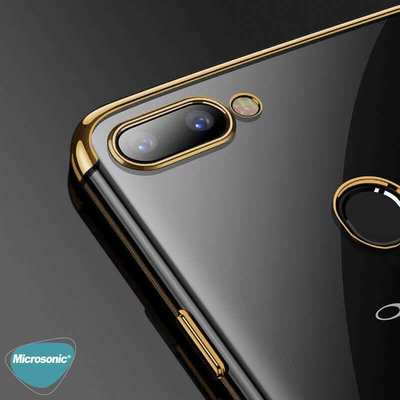 Microsonic Oppo A12 Kılıf Skyfall Transparent Clear Rose Gold