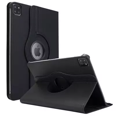 Microsonic Apple iPad Pro 12.9'' 2021 5. Nesil Kılıf (A2378-A2461-A2379-A2462) 360 Rotating Stand Deri Siyah