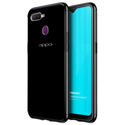 Microsonic Oppo A12 Kılıf Skyfall Transparent Clear Siyah