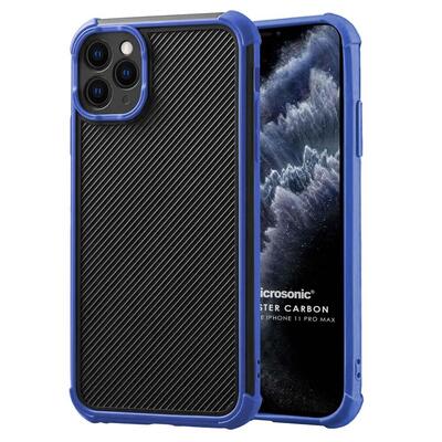 Microsonic Apple iPhone 11 Pro Max Kılıf Chester Carbon Lacivert