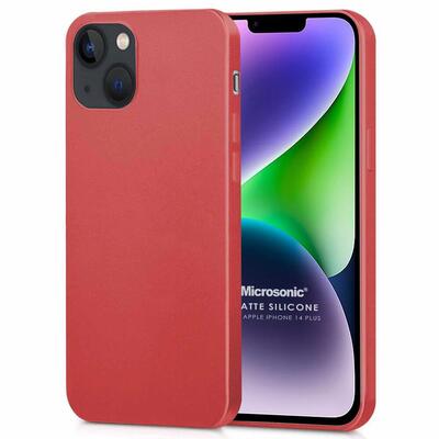 Microsonic Apple iPhone 14 Plus Kılıf Matte Silicone Kırmızı