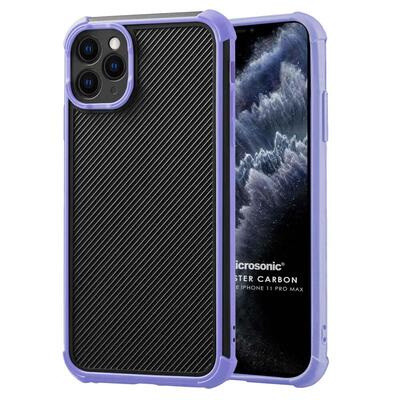 Microsonic Apple iPhone 11 Pro Max Kılıf Chester Carbon Lila