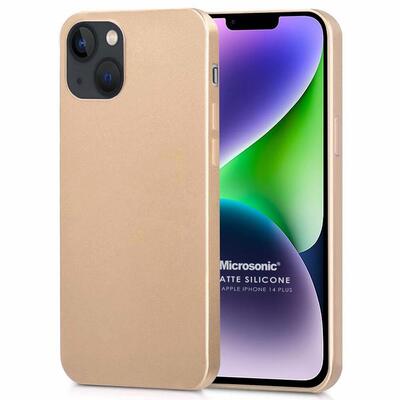 Microsonic Apple iPhone 14 Plus Kılıf Matte Silicone Gold