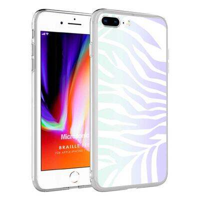 Microsonic Apple iPhone 8 Plus Braille Feel Desenli Kılıf Zebra