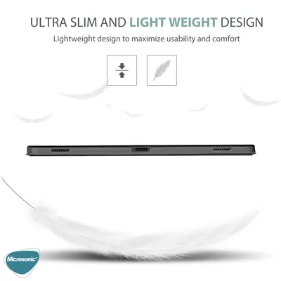 Microsonic Samsung Galaxy Tab S10 FE Plus Kılıf Slim Translucent Back Smart Cover Mor