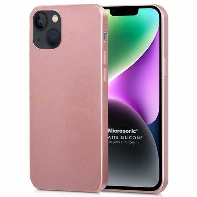 Microsonic Apple iPhone 14 Kılıf Matte Silicone Rose Gold