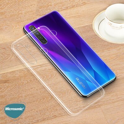 Microsonic Realme 5 Pro Kılıf Transparent Soft Beyaz