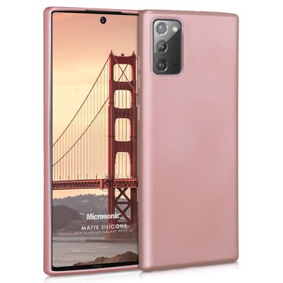 Microsonic Samsung Galaxy Note 20 Kılıf Matte Silicone Rose Gold