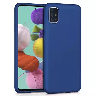 Microsonic Matte Silicone Samsung Galaxy A71 Kılıf Lacivert