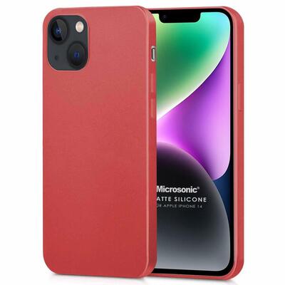 Microsonic Apple iPhone 14 Kılıf Matte Silicone Kırmızı