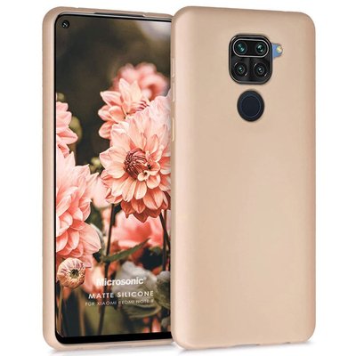 Microsonic Xiaomi Redmi Note 9 Kılıf Matte Silicone Gold