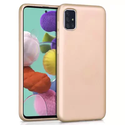 Microsonic Matte Silicone Samsung Galaxy A71 Kılıf Gold