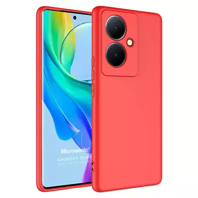 Microsonic Vivo V29 Lite 5G Kılıf Groovy Soft Kırmızı