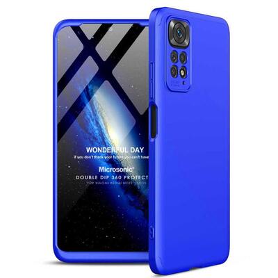 Microsonic Xiaomi Redmi Note 11 Kılıf Double Dip 360 Protective AYS Mavi