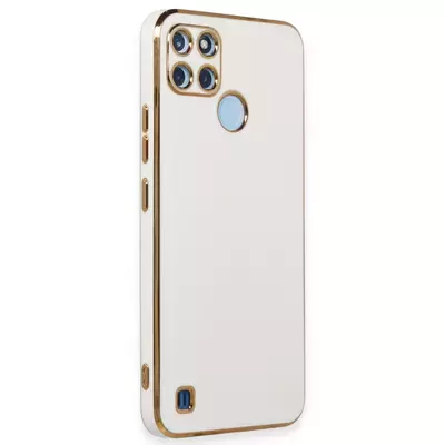 Microsonic Realme C25Y Kılıf Olive Plated Beyaz