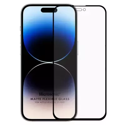 Microsonic Apple iPhone 15 Pro Seramik Matte Flexible Ekran Koruyucu Siyah