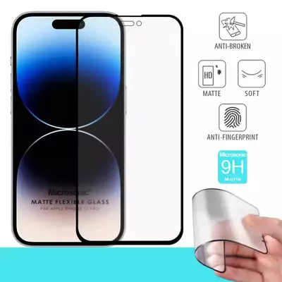 Microsonic Apple iPhone 15 Pro Seramik Matte Flexible Ekran Koruyucu Siyah