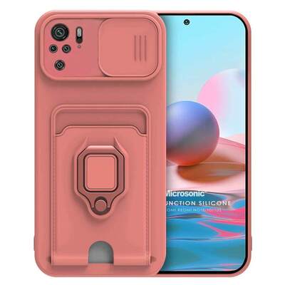 Microsonic Xiaomi Redmi Note 10 Kılıf Multifunction Silicone Pembe