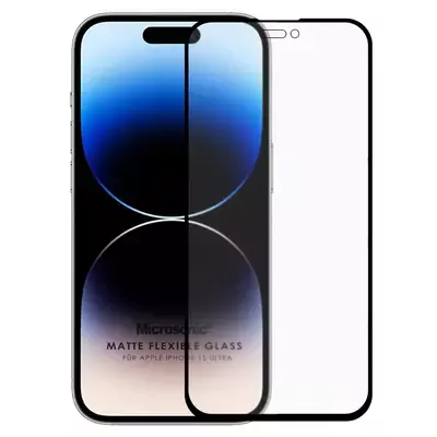 Microsonic Apple iPhone 15 Pro Max Seramik Matte Flexible Ekran Koruyucu Siyah