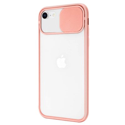 Microsonic Apple iPhone SE 2022 Kılıf Slide Camera Lens Protection Pembe