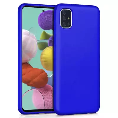 Microsonic Matte Silicone Samsung Galaxy A51 Kılıf Mavi