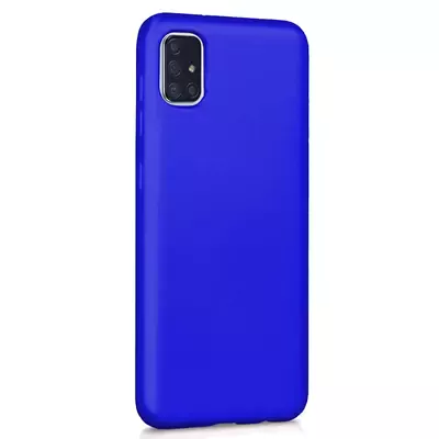 Microsonic Matte Silicone Samsung Galaxy A51 Kılıf Mavi