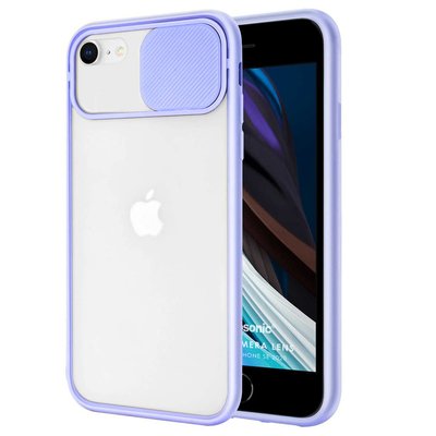 Microsonic Apple iPhone SE 2022 Kılıf Slide Camera Lens Protection Lila