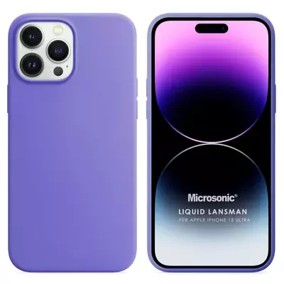 Microsonic Apple iPhone 15 Pro Max Kılıf Liquid Lansman Silikon Lila