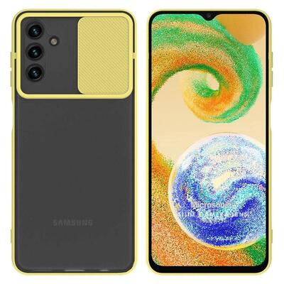 Microsonic Samsung Galaxy A04S Kılıf Slide Camera Lens Protection Sarı