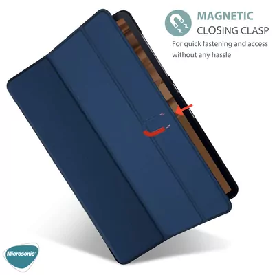 Microsonic Samsung Galaxy Tab S10 FE Plus Kılıf Slim Translucent Back Smart Cover Mavi