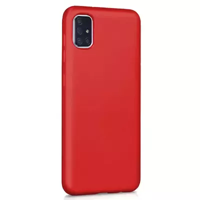 Microsonic Matte Silicone Samsung Galaxy A51 Kılıf Kırmızı