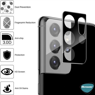 Microsonic Samsung Galaxy S21 Ultra V2 Kamera Lens Koruyucu Siyah
