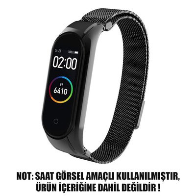 Microsonic Xiaomi Mi Band 3 Milanese Loop Kordon Siyah