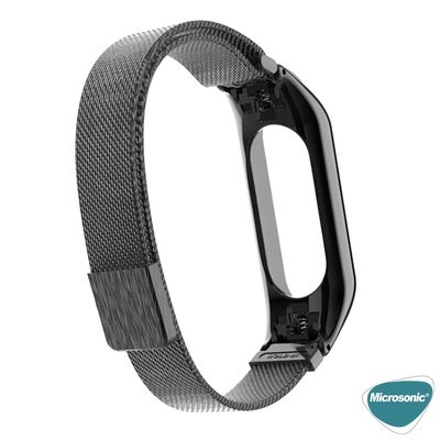 Microsonic Xiaomi Mi Band 3 Milanese Loop Kordon Siyah