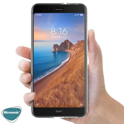 Microsonic Xiaomi Redmi 7A Kılıf Komple Gövde Koruyucu Silikon Şeffaf