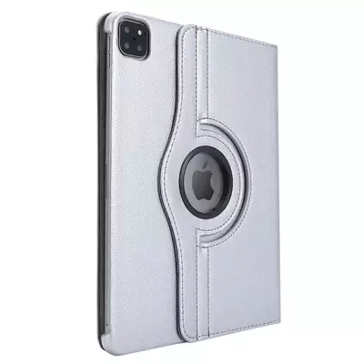 Microsonic Apple iPad Pro 11'' 2021 3. Nesil Kılıf (A2377-A2459-A2301-A2460) 360 Rotating Stand Deri Gümüş