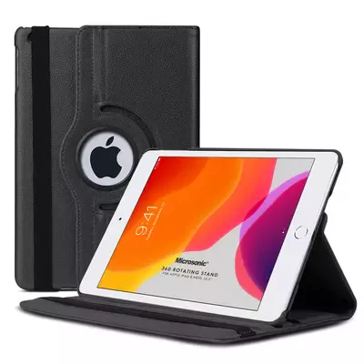 Microsonic Apple iPad 10.2'' 9. Nesil (A2602-A2604-A2603-A2605) Kılıf 360 Rotating Stand Deri Siyah