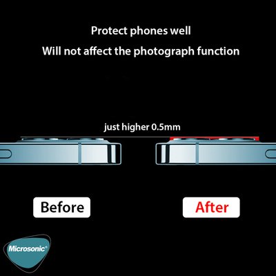 Microsonic Apple iPhone 12 Pro V2 Kamera Lens Koruyucu Lacivert